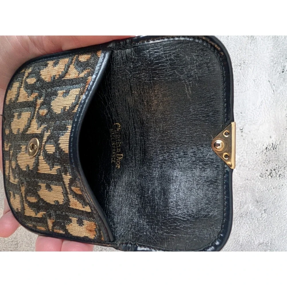 DIOR Trotter Canvas/Leather Coin/Card Pouch with COA